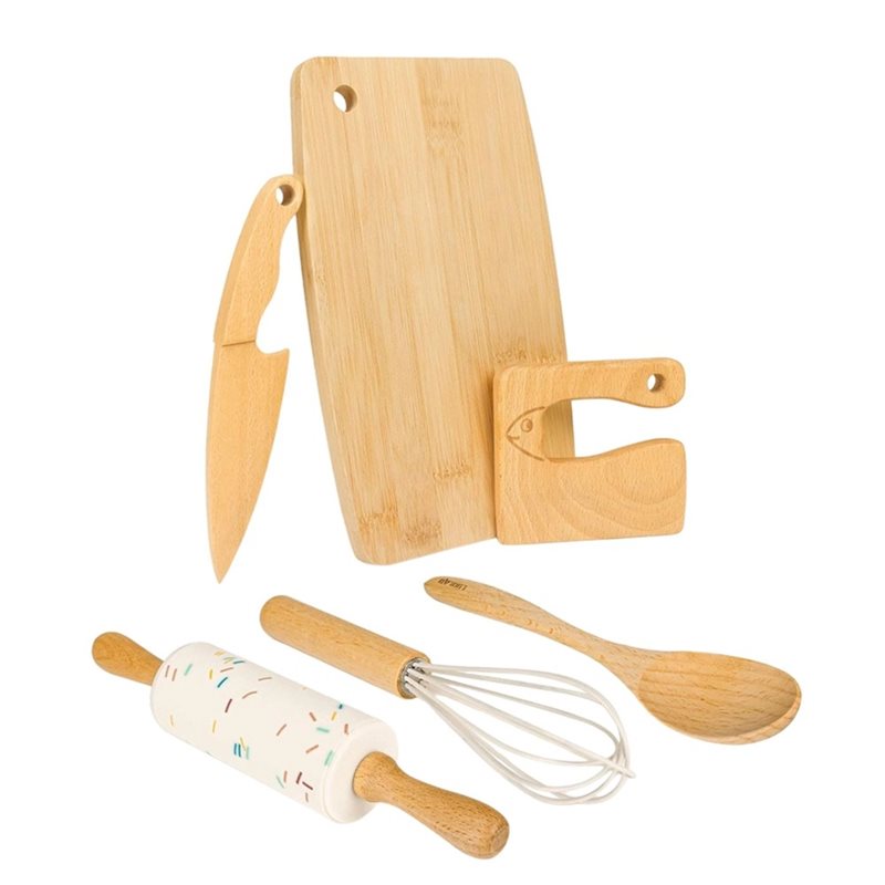 Kitchen Kids Baking Set - Set di coltelli in legno per